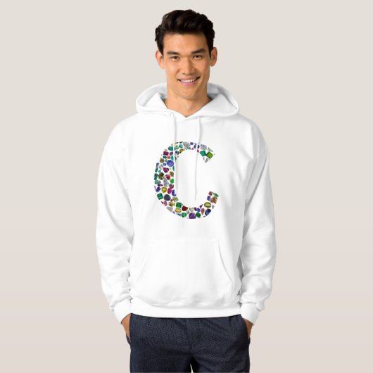 C Initiaal Gem-ontwerp Hoodie (Voorkant volledig)