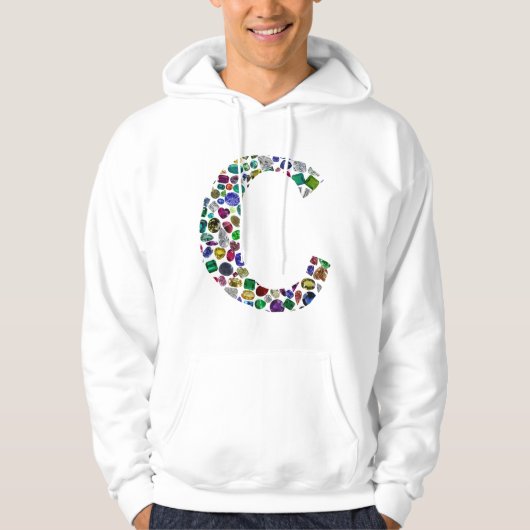 C Initiaal Gem-ontwerp Hoodie (Voorkant)