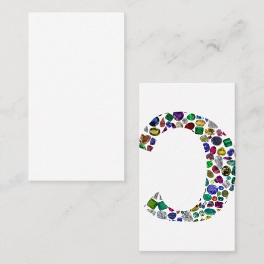 C Initiaal Gem-ontwerp Visitekaartje (Voorkant / Achterkant)