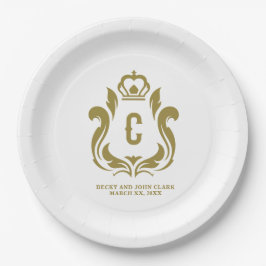 C Initiaal Gold Crest Monogramed Papieren Bordje