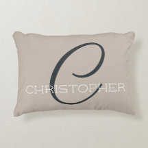C Initieel Stijlvol Taupe Tannine Monogram
