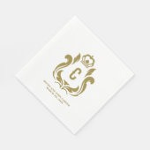 C Initiële Gouden Crest Servet (Hoek)