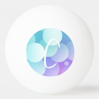 C Initiële Naam Bubbles Games Paddle Blauw Paars Pingpongbal