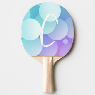 C Initiële Naam Bubbles Games Paddle Blauw Paars Tafeltennisbatje