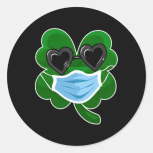 C Irish Shamrock in A voor St Patricks Patty Day Ronde Sticker
