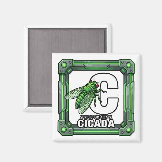 C is for Cicada – GTA Style ABC Learning Magneet (Voorkant / Achterkant)