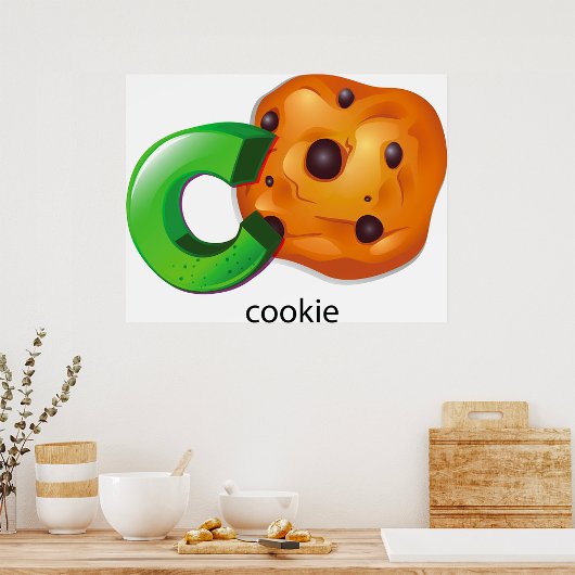 C is for Cookie Alfabet Letter Chocolate Chip Poster