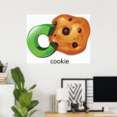 C is for Cookie Alfabet Letter Chocolate Chip Poster (Thuiskantoor)