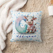C is for Cow – Baby Pillow with Blue Heart Kussen (Deken)