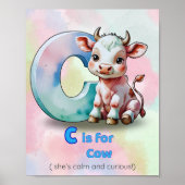 C is for Cow – Calm and Curious Animal Alphabet  Poster (Voorkant)