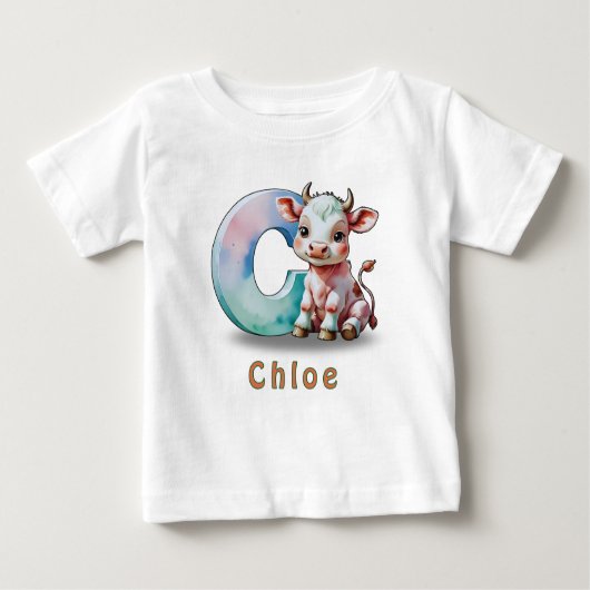 C is for Cow – Custom Baby T-Shirt (Voorkant)
