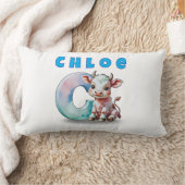 C is for Cow – Personalized Baby Lumbar Pillow  Kussen (Deken)