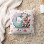 C is for Cow – Personalized Baby Pillow with Heart Kussen (Deken)