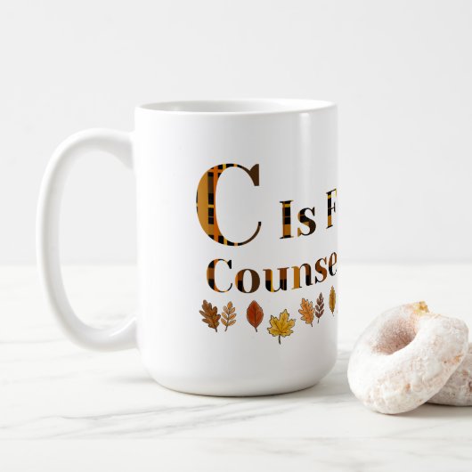 C is for School Counselor Koffiemok (Met donut)