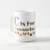 C is for School Counselor Koffiemok (Voorkant links)