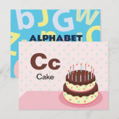 C is voor Cake - Alphabet Flash Kaart (Voorkant / Achterkant)