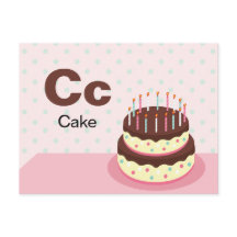 C is voor Cake - Alphabet Flash Kaart