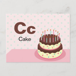 C is voor Cake - Alphabet Flash Kaart