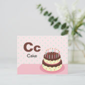 C is voor Cake - Alphabet Flash Kaart (Staand voorkant)