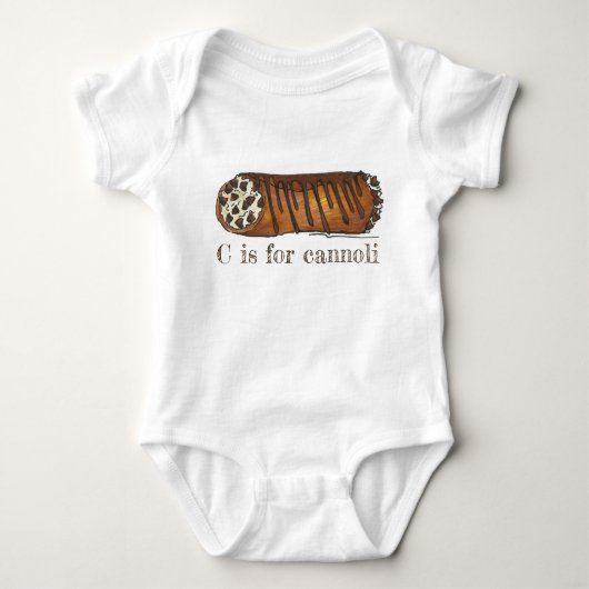 C is voor Cannoli Italy Bakery Pastry Alphabet Romper (Voorkant)