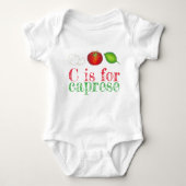 C is voor CAPRESE Mozzarella Tomato Basil Italiaan Romper (Voorkant)