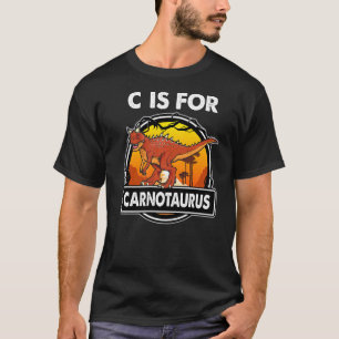 C is voor carnotaurus dinosaurussen, alfabetisch v t-shirt