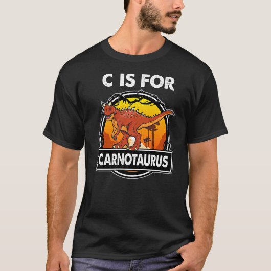 C is voor carnotaurus dinosaurussen, alfabetisch v t-shirt (Voorkant)