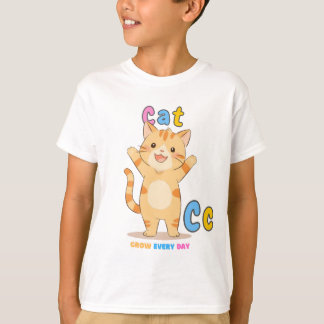"C is voor Cat" Alfabet T-shirt - elke dag groeien