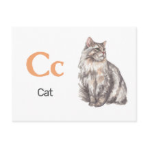 C is voor Cat - Alphabet Flash Kaart