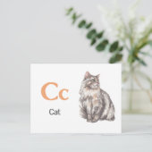 C is voor Cat - Alphabet Flash Kaart (Staand voorkant)