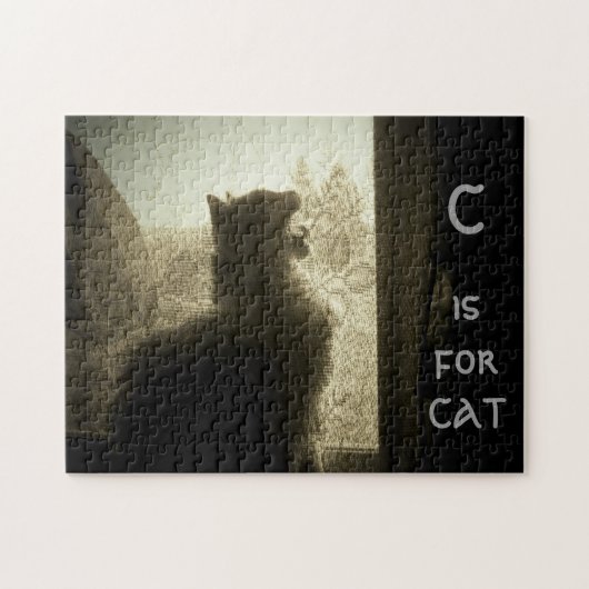 C is voor CAT of uw afbeelding Legpuzzel (Horizontaal)