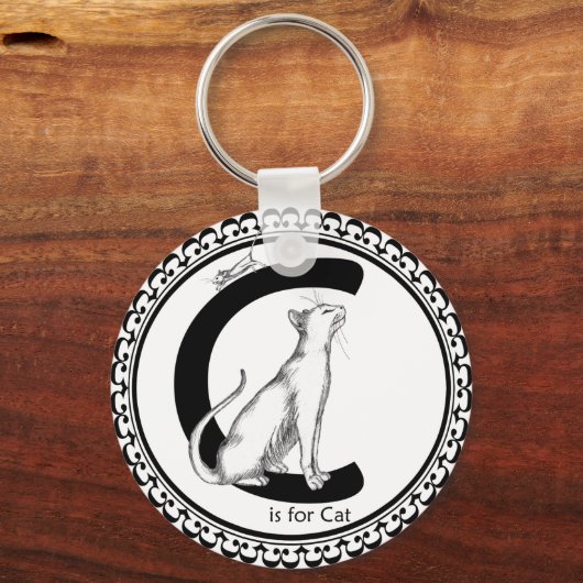 C is voor Cat Sleutelhanger (Voorkant)