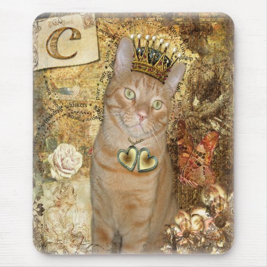 C is voor Cat - Tabby Cat Mousepad Muismat (Voorkant)