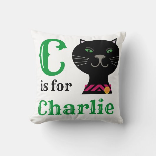 C is voor Charlie baby jongen Kussensloop Kussen (Voorkant)