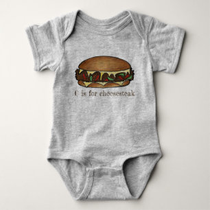C is voor Cheesesteak Philly Cheese Steak Sandwich Romper