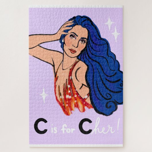 C is voor Cher! Jigzaag Puzzle Legpuzzel (Verticaal)