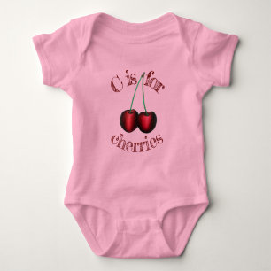 C is voor Cherries Ripe Red Cherry Fruit Romper