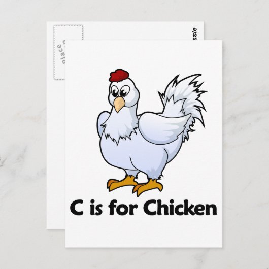 C is voor Chicken Briefkaart (Voorkant / Achterkant)