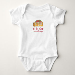 C is voor Chimichanga Tex Mex Mexican Food Letter  Romper