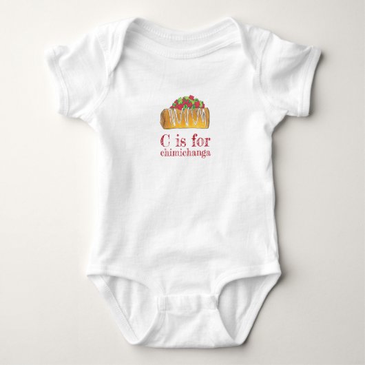 C is voor Chimichanga Tex Mex Mexican Food Letter  Romper (Voorkant)