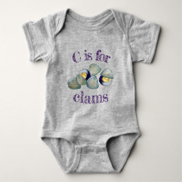 C is voor Clams Seafood Clambake Ocean Clam Diggin Romper
