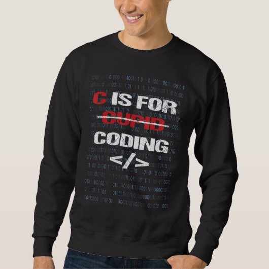 C is voor codering cupid voor programmeurs Funny C Trui (Voorkant)