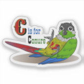 C is voor Conure Sticker (Voorkant)