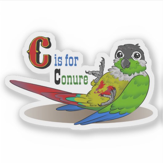 C is voor Conure Sticker (Voorkant)