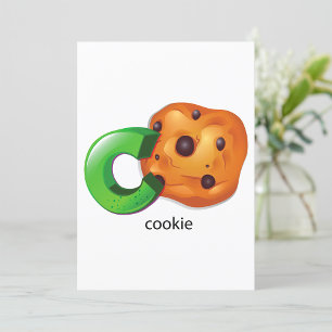 C is voor Cookie Alfabet Letter Chocolate Chip Kaart