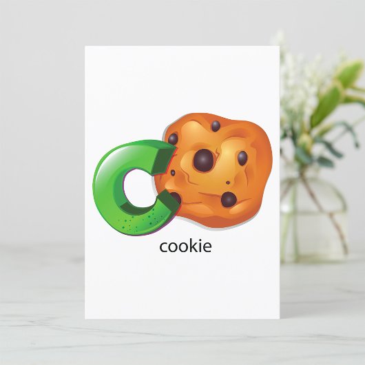 C is voor Cookie Alfabet Letter Chocolate Chip Kaart