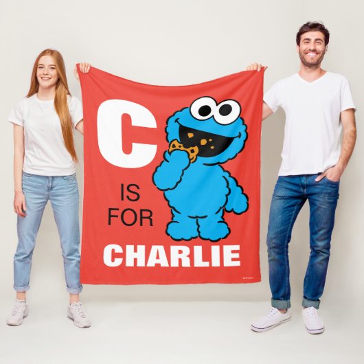 C is voor Cookie Monster | Jouw namen toevoegen Fleece Deken (In situ)