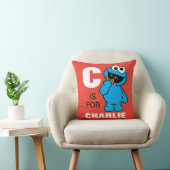 C is voor Cookie Monster | Jouw namen toevoegen Kussen (Stoel)