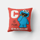 C is voor Cookie Monster | Jouw namen toevoegen Kussen (Achterkant)