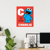 C is voor Cookie Monster | Jouw namen toevoegen Poster (Thuiskantoor)